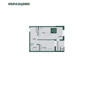 2-к квартира, вторичка, 51м2, 12/18 этаж