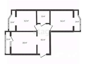 2-к квартира, вторичка, 66м2, 16/16 этаж