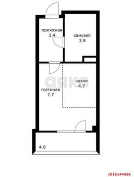 Студия квартира, вторичка, 24м2, 3/9 этаж