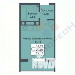 1-к квартира, сданный дом, 23м2, 5/16 этаж