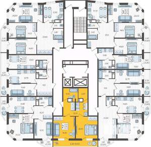 2-к квартира, строящийся дом, 58м2, 8/16 этаж