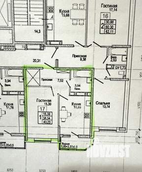 1-к квартира, вторичка, 40м2, 5/22 этаж