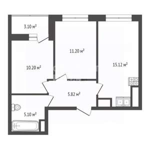 2-к квартира, вторичка, 50м2, 6/24 этаж