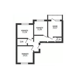3-к квартира, вторичка, 80м2, 2/16 этаж