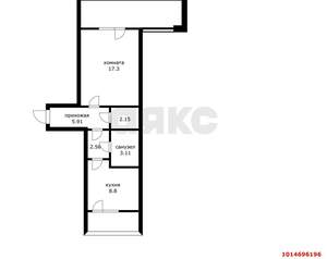 1-к квартира, вторичка, 52м2, 2/10 этаж