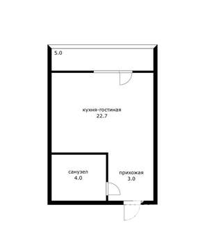 Студия квартира, вторичка, 33м2, 6/16 этаж