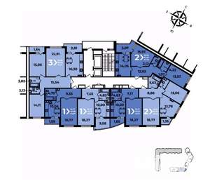 2-к квартира, вторичка, 66м2, 9/19 этаж
