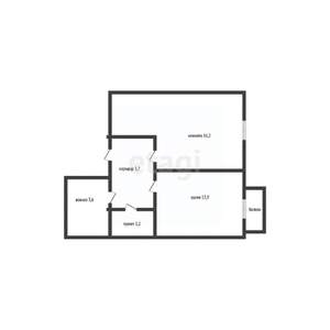 1-к квартира, вторичка, 39м2, 4/6 этаж
