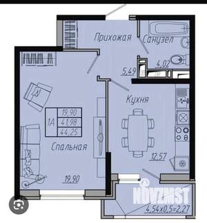 1-к квартира, вторичка, 44м2, 3/20 этаж