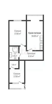 2-к квартира, вторичка, 72м2, 5/5 этаж