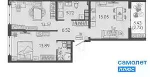 2-к квартира, вторичка, 60м2, 4/9 этаж