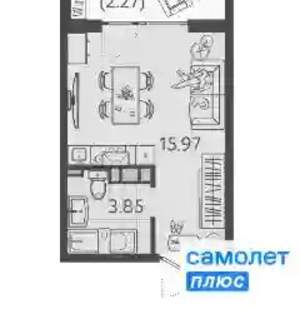 Студия квартира, вторичка, 22м2, 3/9 этаж