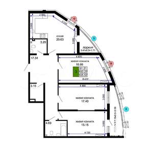 3-к квартира, вторичка, 105м2, 2/24 этаж