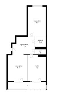 2-к квартира, вторичка, 72м2, 9/21 этаж