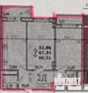 2-к квартира, вторичка, 67м2, 9/16 этаж