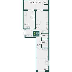 2-к квартира, вторичка, 64м2, 2/18 этаж