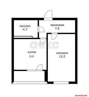 1-к квартира, вторичка, 34м2, 4/9 этаж