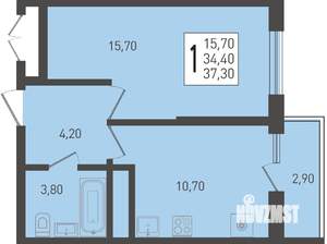 1-к квартира, вторичка, 37м2, 12/24 этаж