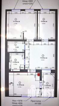 3-к квартира, вторичка, 64м2, 1/1 этаж