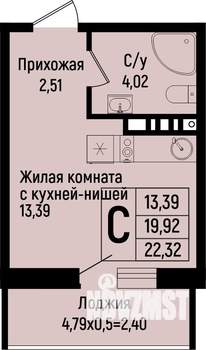 Студия квартира, вторичка, 22м2, 3/15 этаж
