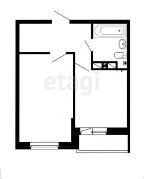 1-к квартира, вторичка, 46м2, 8/17 этаж