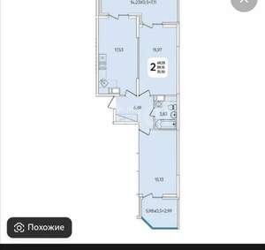 2-к квартира, вторичка, 59м2, 9/24 этаж