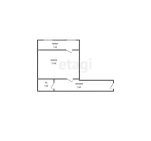 Студия квартира, вторичка, 30м2, 6/19 этаж