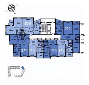 1-к квартира, вторичка, 45м2, 4/19 этаж