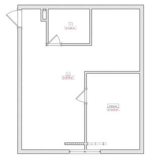 1-к квартира, вторичка, 43м2, 1/4 этаж