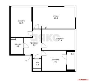 3-к квартира, вторичка, 70м2, 7/16 этаж