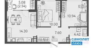 2-к квартира, вторичка, 49м2, 5/9 этаж