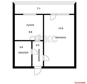 1-к квартира, вторичка, 36м2, 5/22 этаж