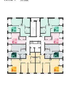2-к квартира, вторичка, 62м2, 5/18 этаж