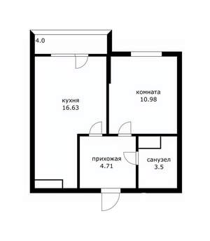 1-к квартира, вторичка, 36м2, 14/16 этаж