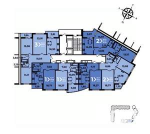 2-к квартира, вторичка, 66м2, 6/19 этаж