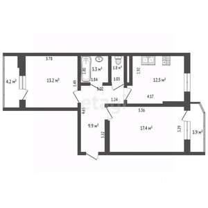 2-к квартира, вторичка, 58м2, 10/20 этаж