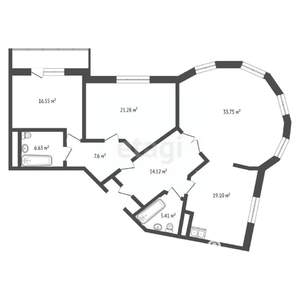 3-к квартира, сданный дом, 124м2, 18/18 этаж