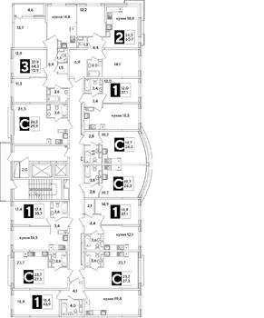 1-к квартира, вторичка, 37м2, 14/16 этаж