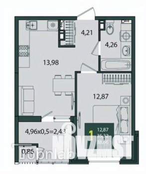 1-к квартира, вторичка, 39м2, 14/18 этаж