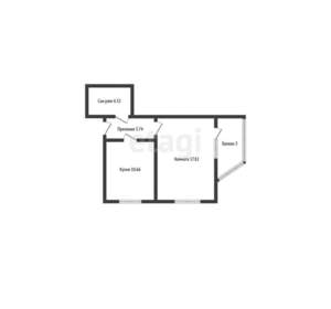 1-к квартира, вторичка, 37м2, 3/4 этаж