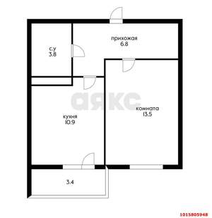 1-к квартира, вторичка, 37м2, 15/16 этаж
