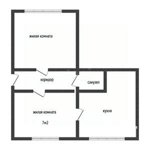2-к квартира, вторичка, 45м2, 1/5 этаж
