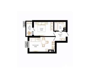 1-к квартира, вторичка, 38м2, 2/15 этаж