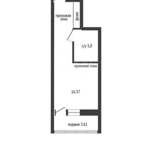 Студия квартира, вторичка, 20м2, 7/18 этаж