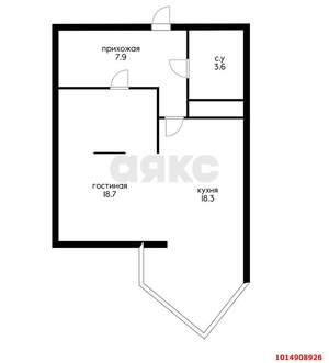 1-к квартира, вторичка, 49м2, 13/24 этаж