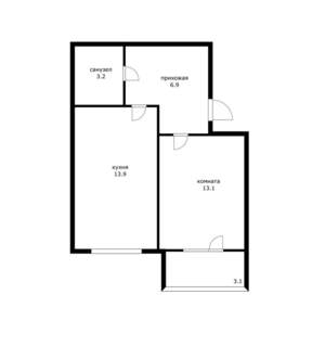 1-к квартира, вторичка, 37м2, 4/5 этаж