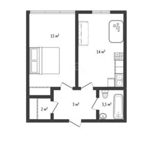 1-к квартира, вторичка, 38м2, 7/16 этаж