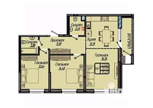 3-к квартира, вторичка, 75м2, 5/18 этаж