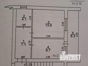 2-к квартира, вторичка, 35м2, 3/5 этаж