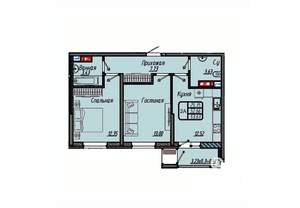 2-к квартира, вторичка, 54м2, 7/9 этаж